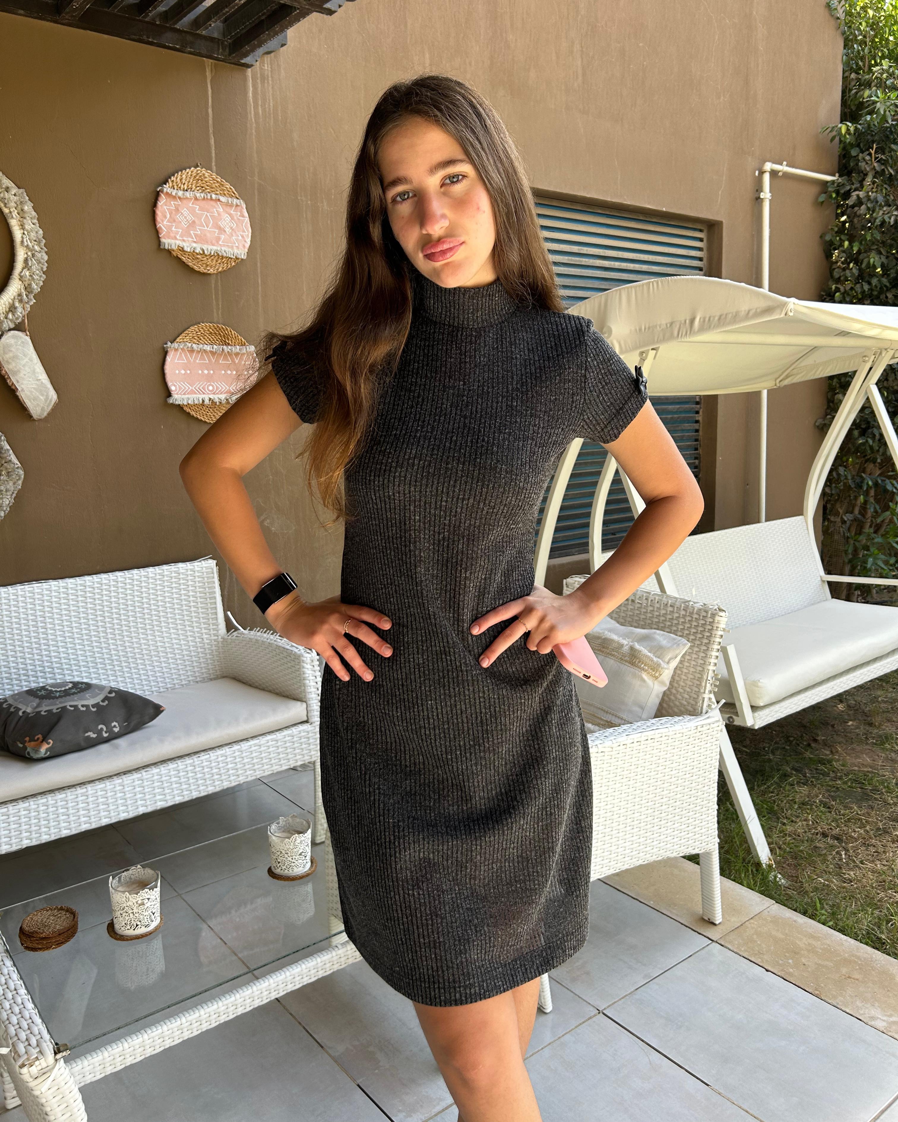 Grey Bow Dress