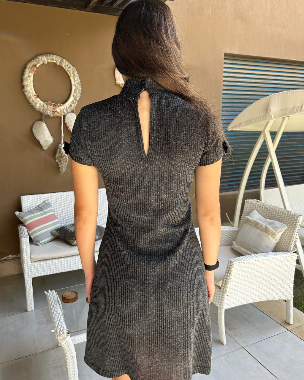 Grey Bow Dress