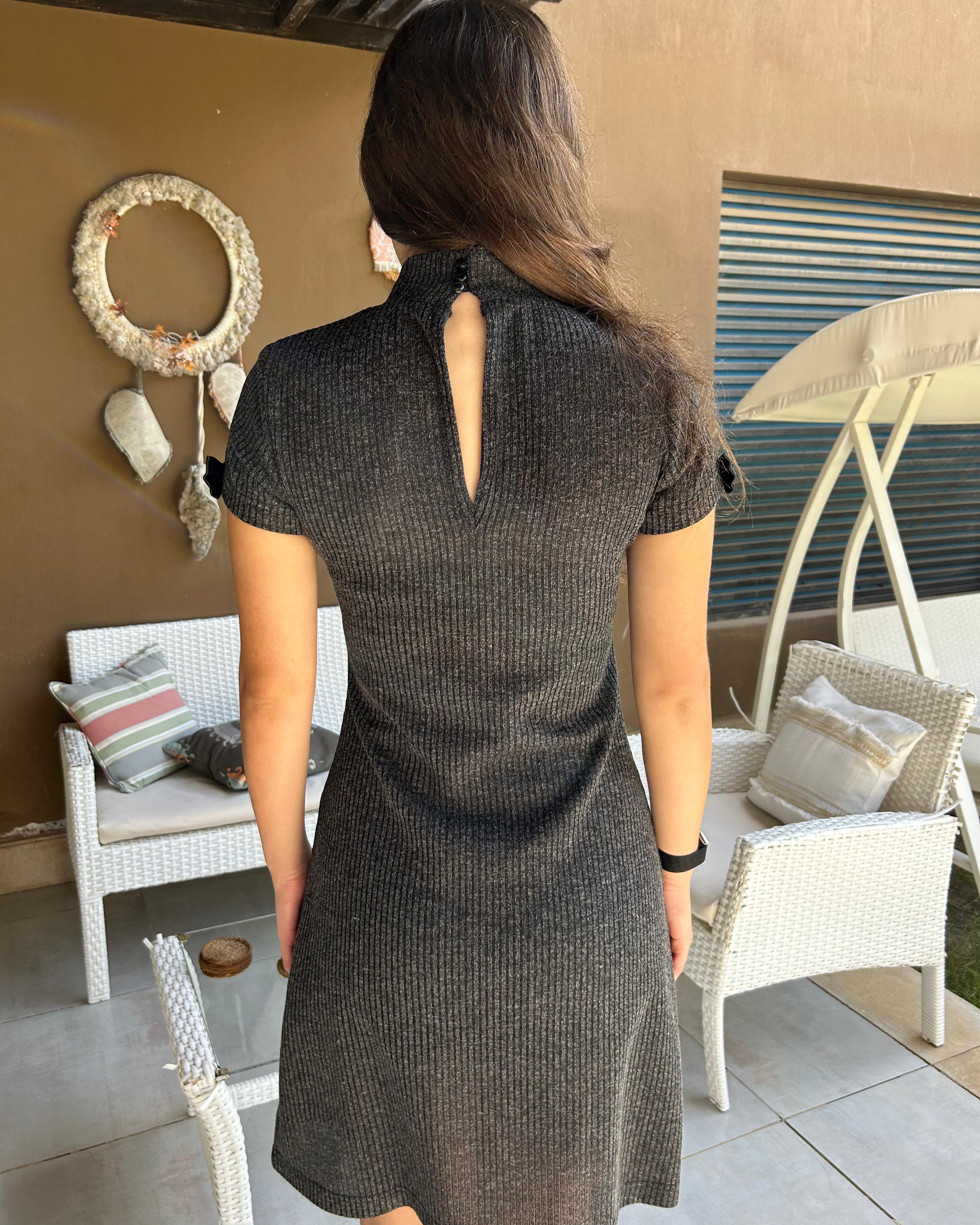 Grey Bow Dress