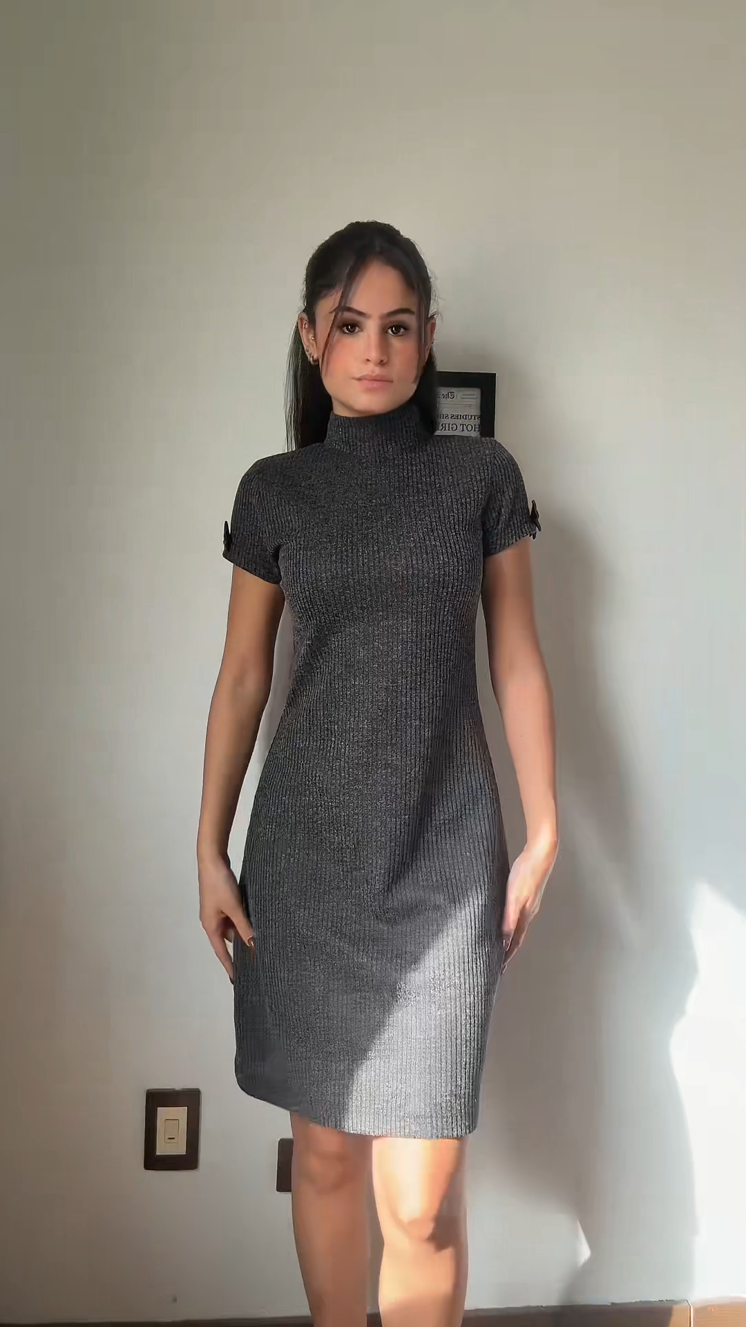 Grey Bow Dress