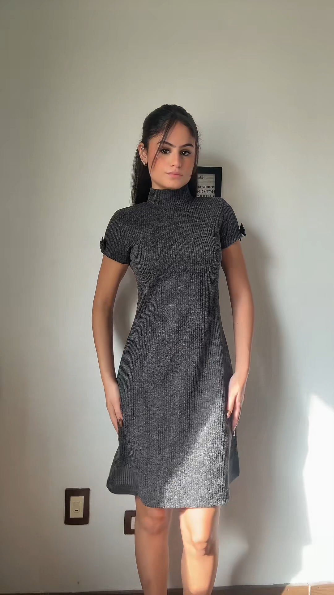 Grey Bow Dress