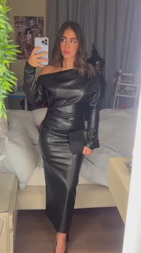 Black Leather Dress  Verge Wear